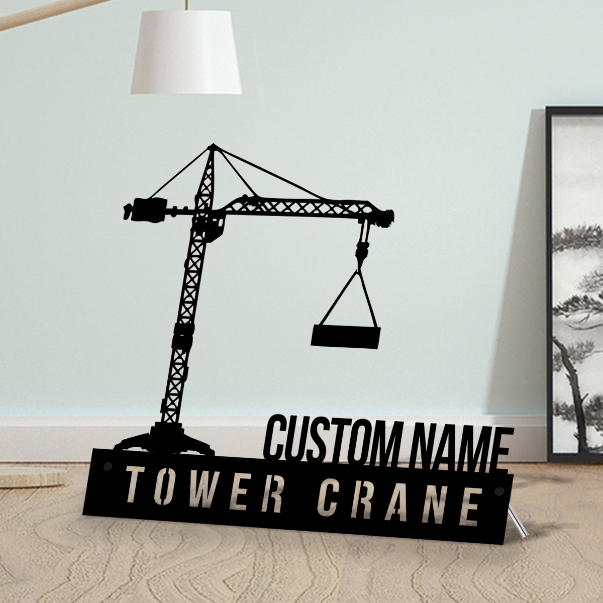 Custom Tower Crane Desk Name P - Heavy Equipment Sign recension och pris