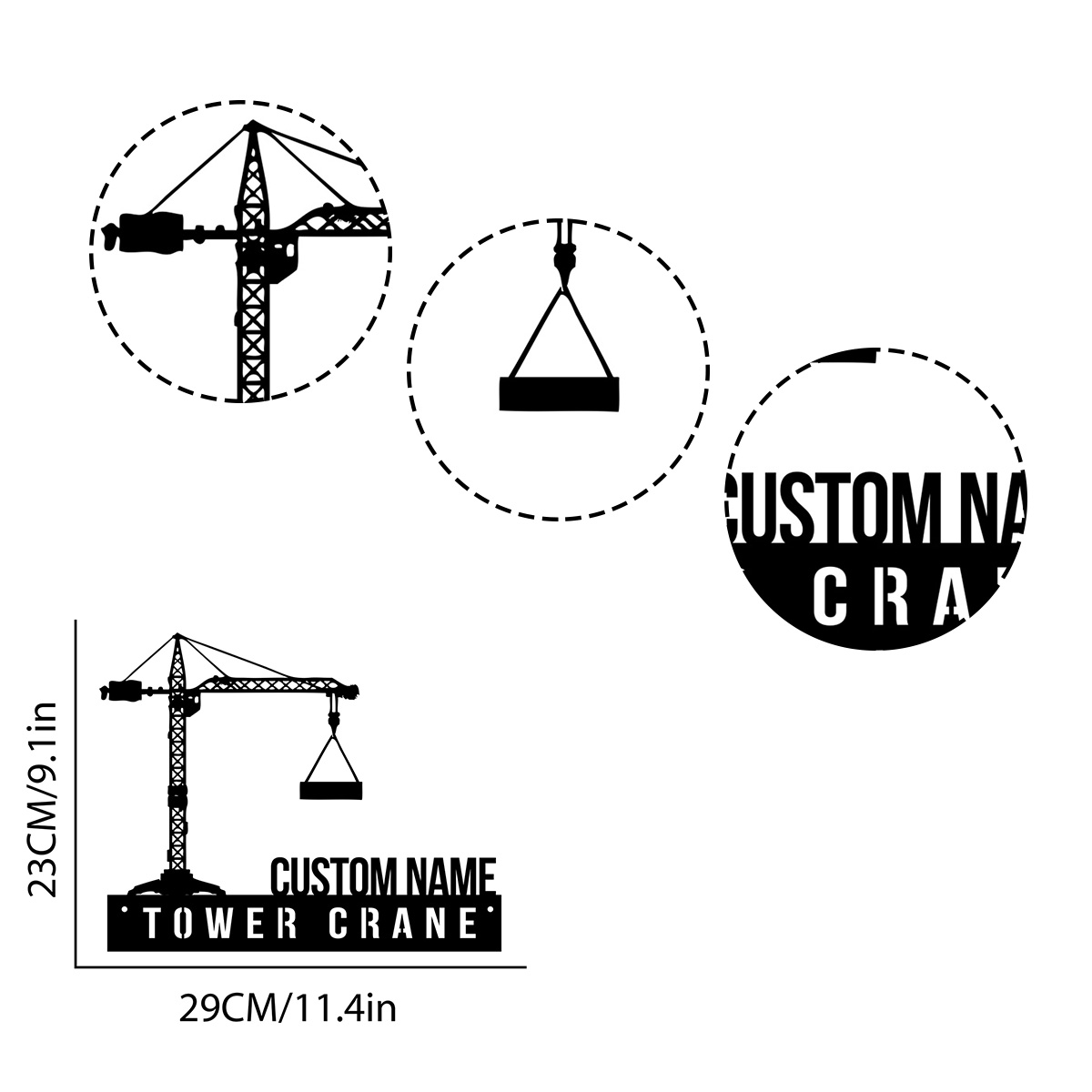 Custom Tower Crane Desk Name P - Heavy Equipment Sign recension och pris