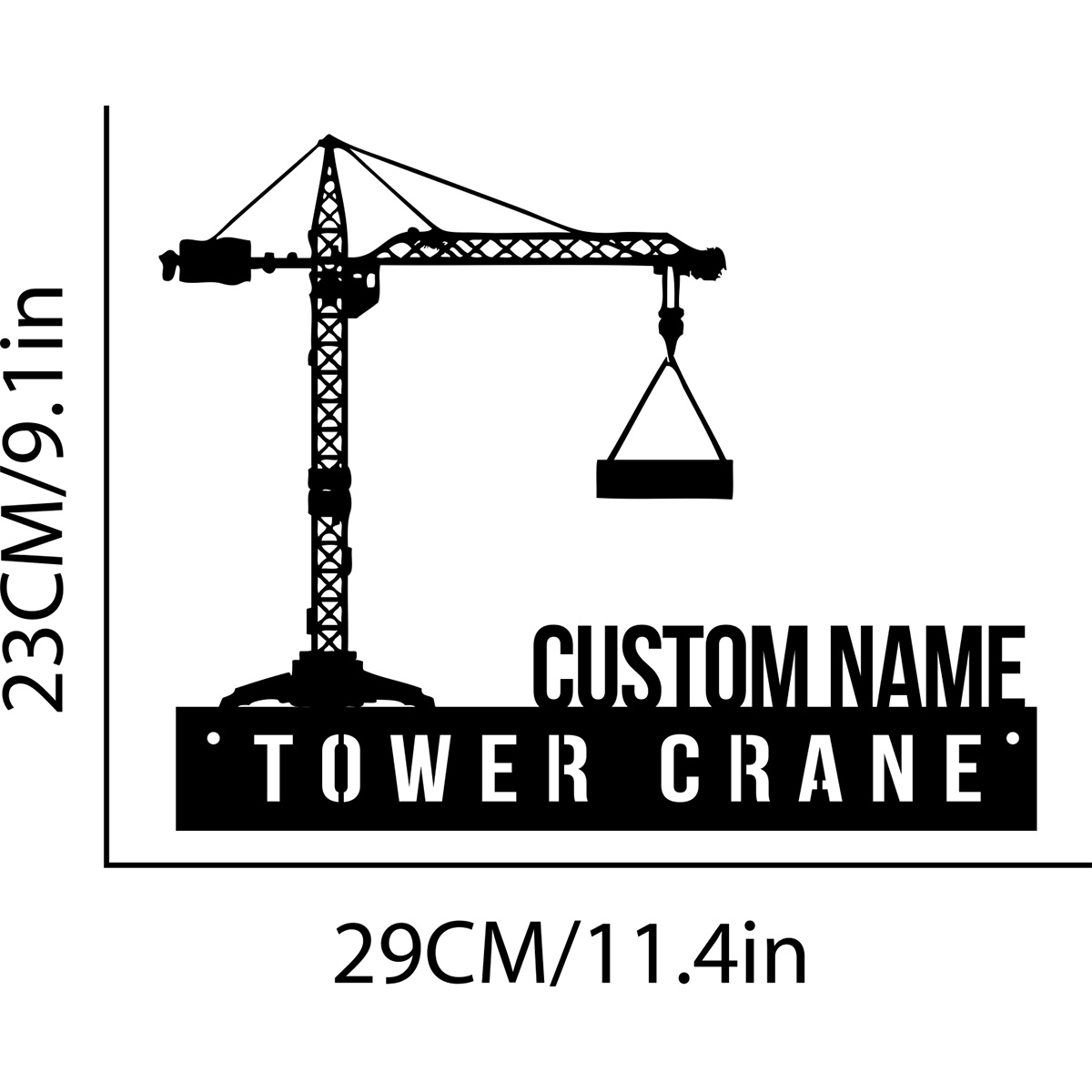 Custom Tower Crane Desk Name P - Heavy Equipment Sign recension och pris